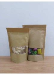 Kraft Paper Stand Pouch Zip Bag